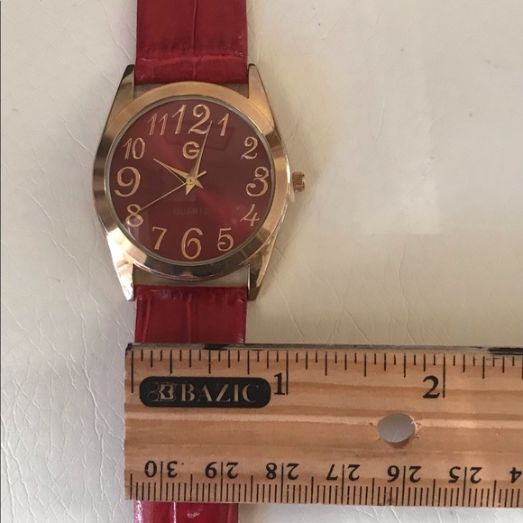 GOSSIP Red Watch Leather Band - Picture 3 of 9